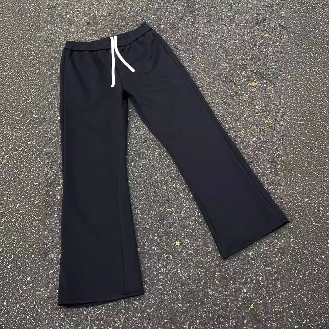 boy Spring Autumn Flared Casual Pants For Men And Women, Trendy Brand, Versatile, Slimming, Commuting, Slim Fit, Black_voghion.com
