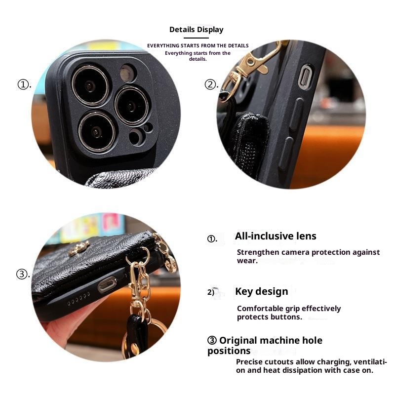 TechGlobe Camellia Suitable For OPPO Reno10pro+ Coin Card Holder Phone Case A1PRO Fashion A93S Crossbody New Model_voghion.com