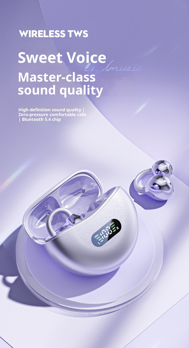 3c Nieuwe open-ear Bluetooth-oortelefoons Echt draadloos Clip-on Air Bone Conduction Lange batterijduur Hoge geluidskwaliteit Privé_voghion.com