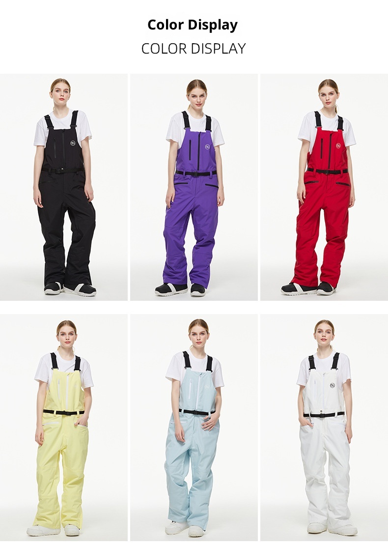 001 New One-Piece Men Women, Ski Pants, Waterproof Warm Season, Suitable For Snowboarding And Skiing, Bib Snow Pants_voghion.com
