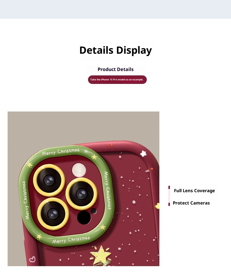 Étui TechGlobe compatible avec les iPhone 12/11 Pro Max et 13/14 Plus (modèle sapin de Noël), résistant aux chocs._voghion.com