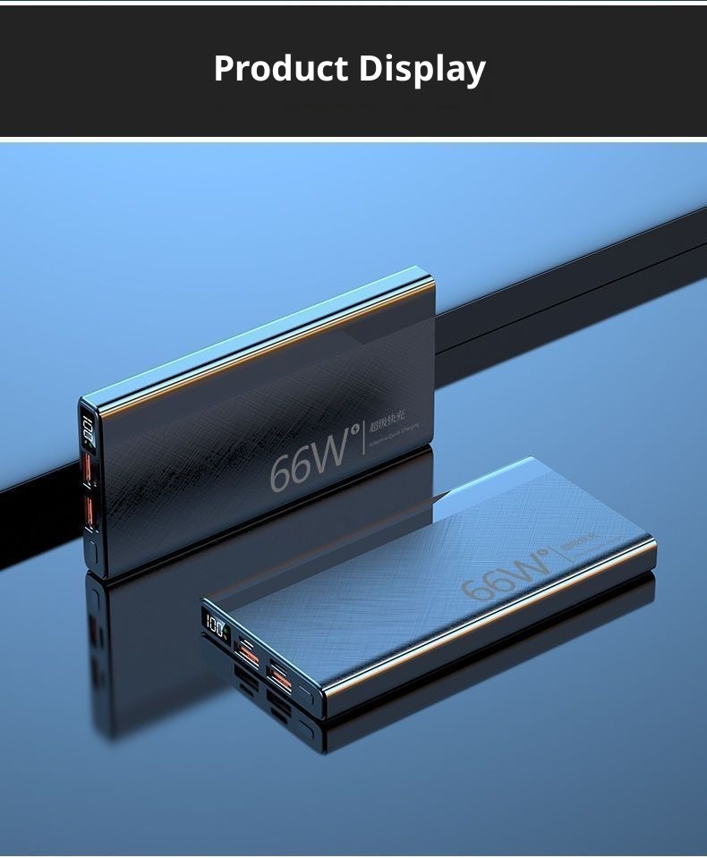 Techglobe 66W Super Fast Charging Ultra Large Capacity Bank 20000mAh 10000mAh Ultra-Sottile Compatto Portatile Alimentatore Mobile_voghion.com