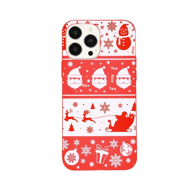 TechGlobe Yongyu Suitable For IPhone 14/13 Santa Claus Cartoon Graffiti Christmas Reindeer Phone TPU Soft Case_voghion.com