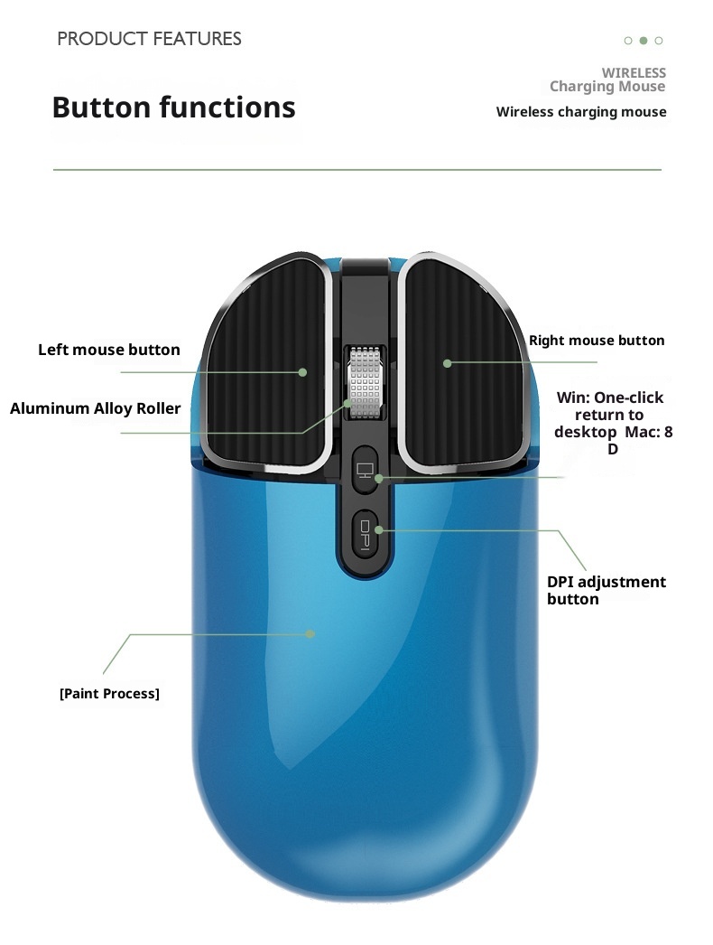 Techglobe Huma M203 Bluetooth Wireless Charging Silent Mouse Dual Mode For Computer Laptop Office Home Use Cross-border_voghion.com