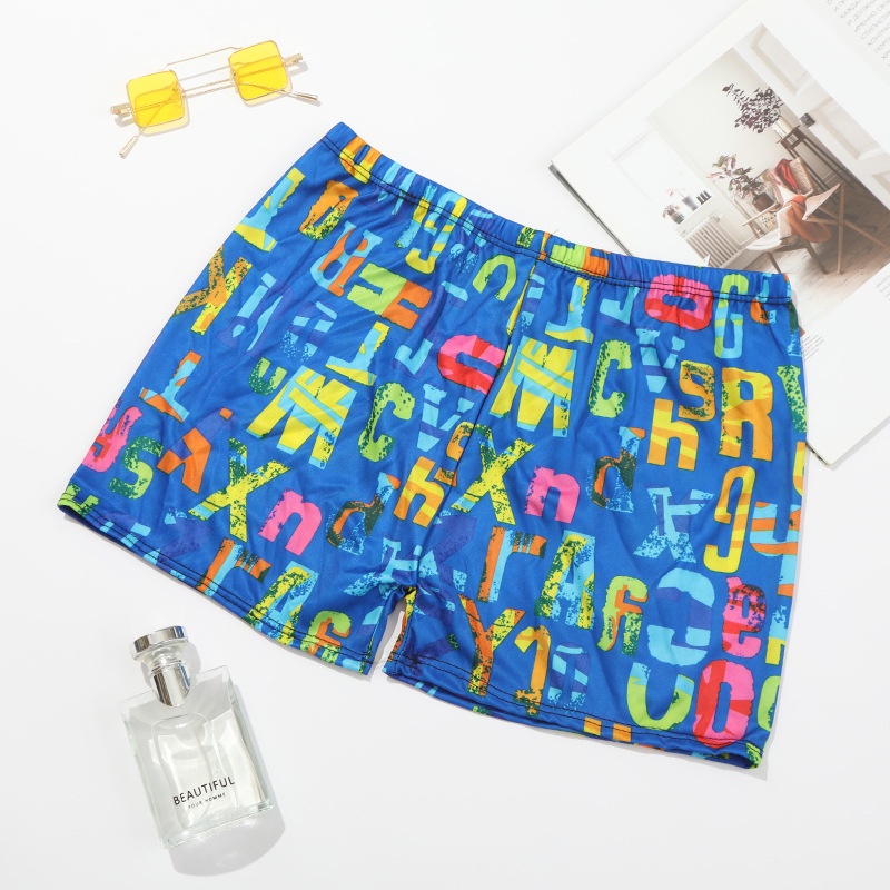 001 Boxer Print Adult Swim Anti-Embarrassment Swimwear Men's Swimming Trunks Plus Size_voghion.com