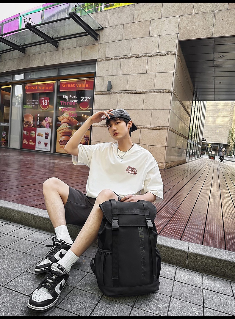 ActiveGo Men's Hong Kong Style Large Capacity High School College Student Fashion Sports Travel Bag Hiking Backpack_voghion.com