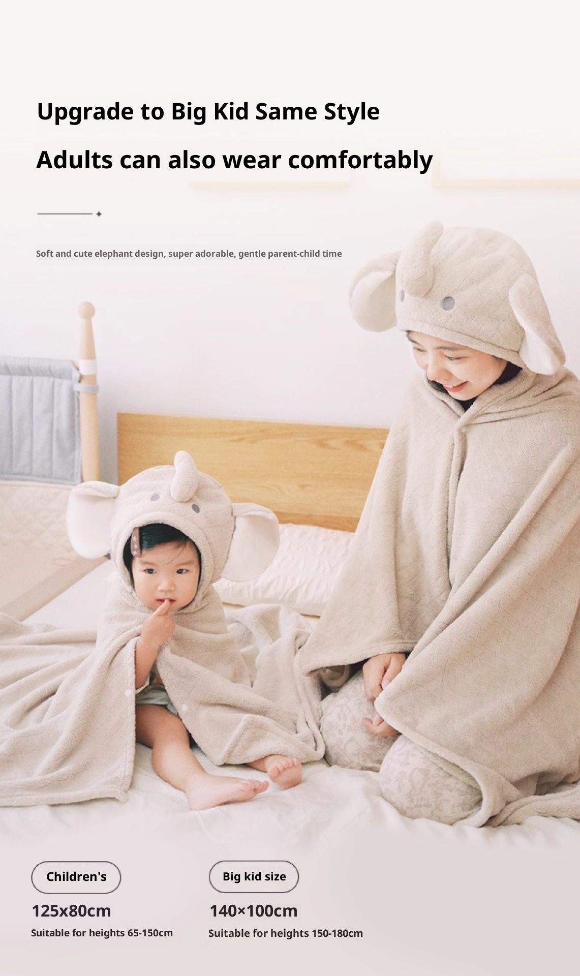 Capa Infantil Lillian Babygreat para Recém-Nascidos, Roupão de Banho com Capuz Ultramacio, Toalha de Banho Espessa, Absorvente e de Secagem Rápida_voghion.com