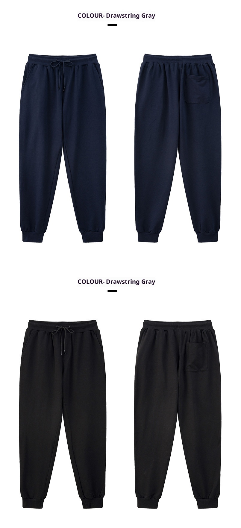 boy Autumn AG Sweatpants Loose Fit Draped Cuff Jogger Pants Casual Solid Color Trendy Brand Men's Printed_voghion.com