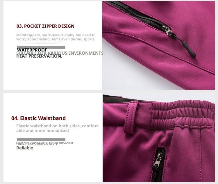 001 Spodnie Softshell Jesień Zima Ciepłe Mężczyźni Kobiety Wodoodporne Wędrówki Na Zewnątrz Kemping Jazda na Rowerze Spodnie Softshell Narciarstwo Mogą Być_voghion.com