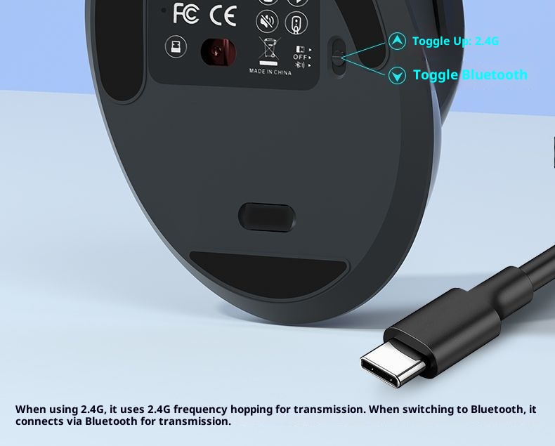 Digitex Digitex Ergonomik Sessiz Kablosuz Şarjlı 2.4G El Bilgisayarı Ofis Oyun Altı Düğmeli Dikey Fare_voghion.com