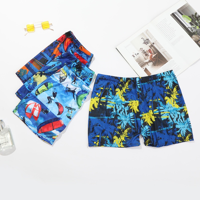 001 Boxer Print Adult Swim Anti-Embarrassment Swimwear Men's Swimming Trunks Plus Size_voghion.com