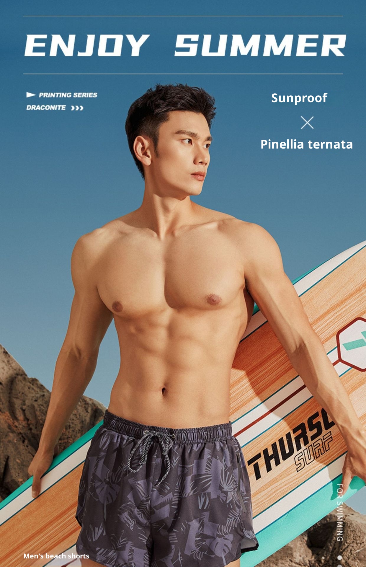 001 361 Men's Swim Trunks Swimwear Set With Cap Goggles For Hot Springs And Beach_voghion.com