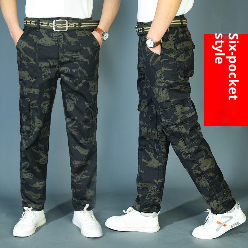 Pantaloni lunghi da lavoro mimetici da uomo, resistenti all'usura, antisporco, larghi e casual, da allenamento_voghion.com