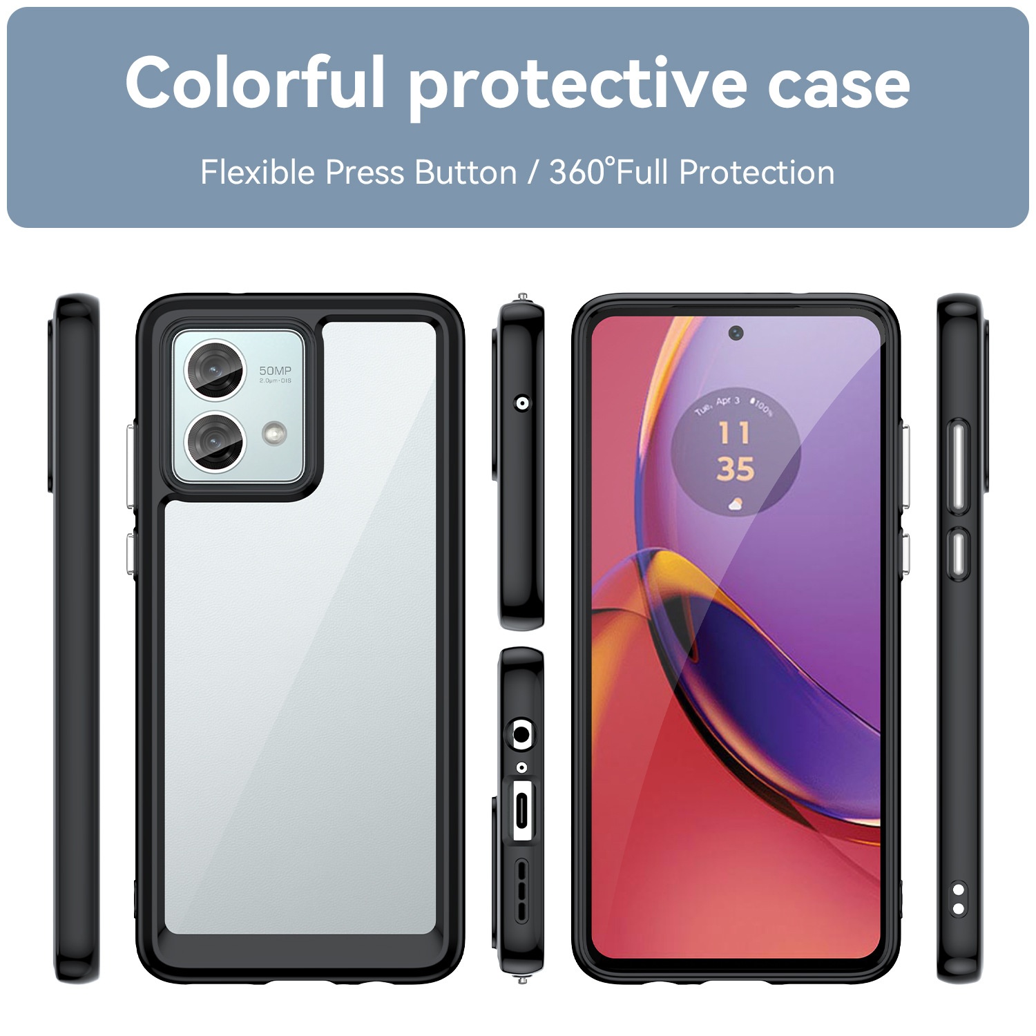 TechGlobe Suitable For Colorful Moto G84 Phone Case Full Coverage G54 Power Edition Acrylic_voghion.com