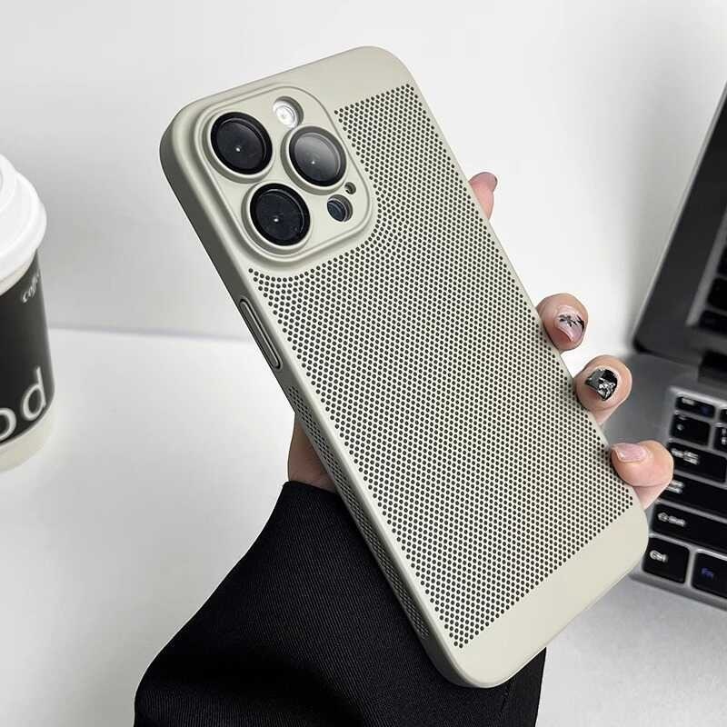 Capa TechGlobe para iPhone 17, ultrafina, com dissipação de calor em malha e película protetora para lente, compatível com iPhone 16 Pro Max._voghion.com