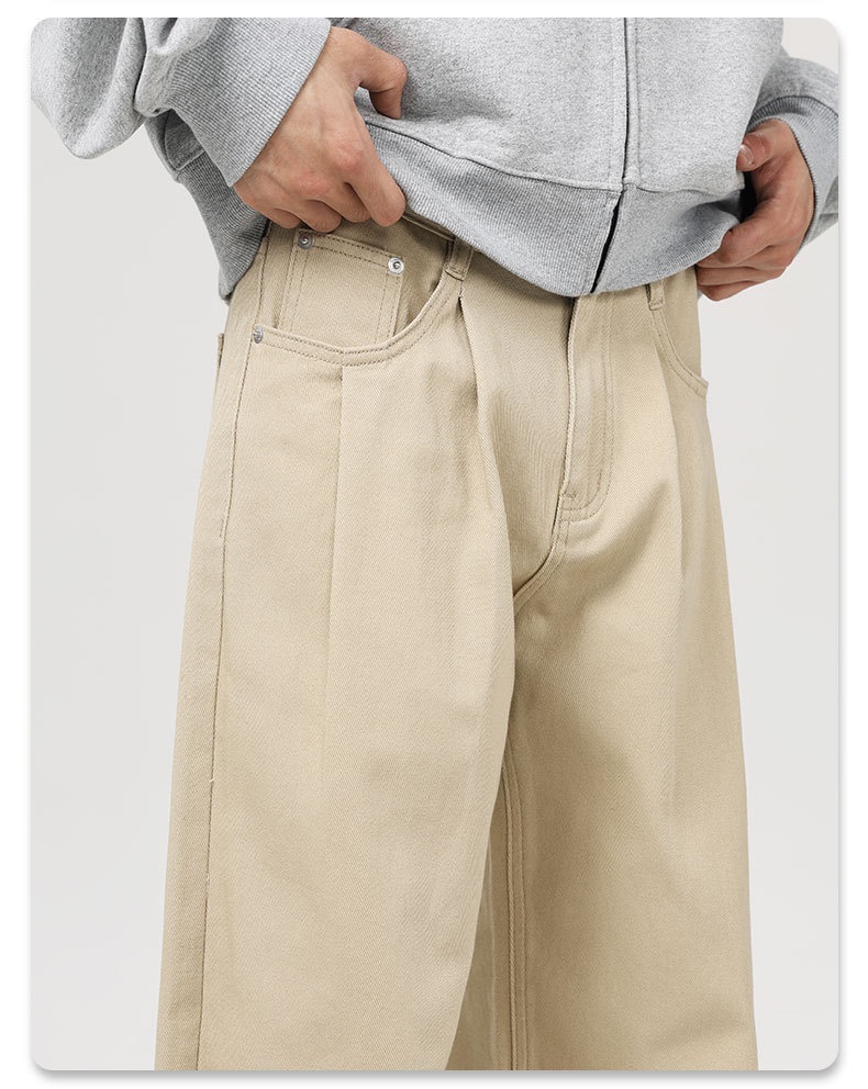 boy LKTM Men's Clothing#Japanese Retro Loose Straight Casual Men Cleanfit Simple Commuting Versatile Long Pants_voghion.com