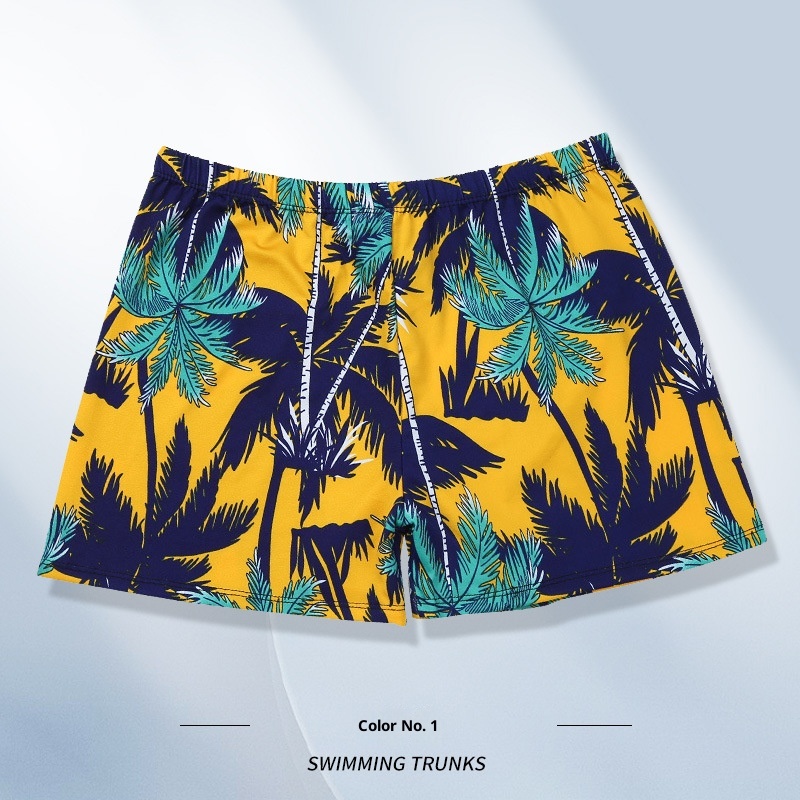001 Adult Men's New Beach Swimming Pool Hot Spring Fashion Printed Comfortable Breathable Milk Silk Swim Trunks_voghion.com