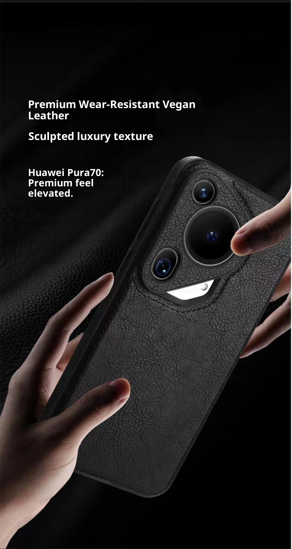 TechGlobe Premium Rote Stoßfeste Schlichte Handyhülle Passend für Huawei P70 Pro Business Herren Leder Mate70_voghion.com