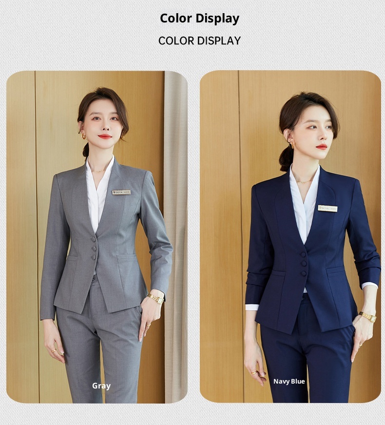 ChicShe Completo da donna formale professionale di alta gamma per gioielleria, reception, hotel, responsabile della reception, abbigliamento da lavoro, gilet primaverile_voghion.com