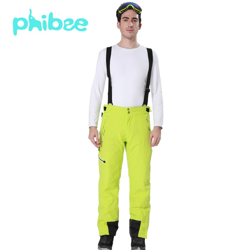 001 Phibee Nuovi pantaloni da sci per adulti spessi con cinturini, in softshell per esterni_voghion.com