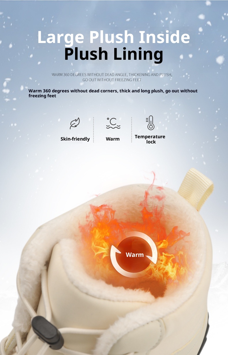 Botas de nieve de senderismo ActiveGo New Cross-Border para hombre, con forro polar, de algodón, de cinco puntas, antideslizantes, informales_voghion.com