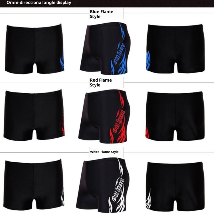 001 Men's Swimming Trunks Boxer Adult Loose Plus Size Fashion Set With Cap Swimwear Manufacturer Wholesale One Piece_voghion.com