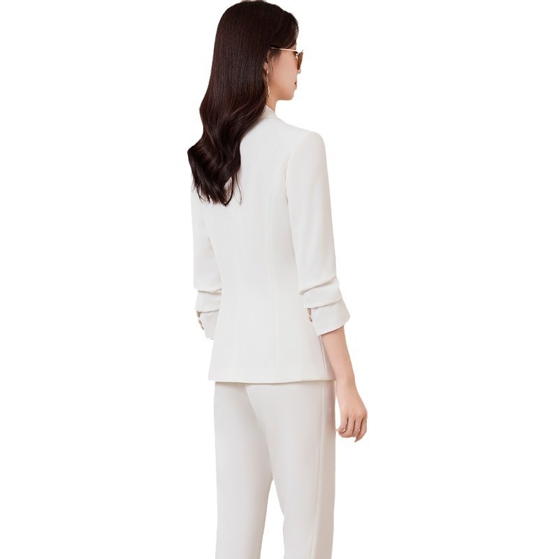 ChicShe White Suit Set For Women, Autumn Fashionable And Elegant Host Formal Suit, Workwear, Cross-Border Bestseller_voghion.com