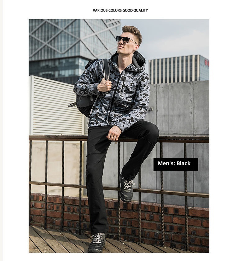 001 Spodnie Softshell Jesień Zima Ciepłe Mężczyźni Kobiety Wodoodporne Wędrówki Na Zewnątrz Kemping Jazda na Rowerze Spodnie Softshell Narciarstwo Mogą Być_voghion.com