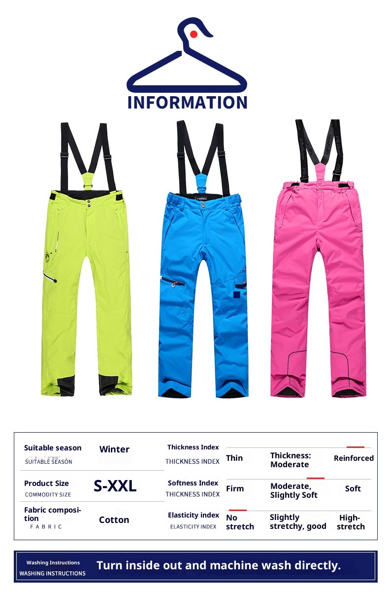 001 Phibee Nuovi pantaloni da sci per adulti spessi con cinturini, in softshell per esterni_voghion.com