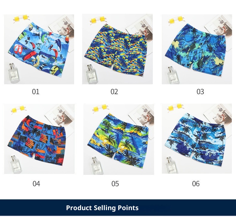 001 Boxer Print Adult Swim Anti-Embarrassment Swimwear Men's Swimming Trunks Plus Size_voghion.com