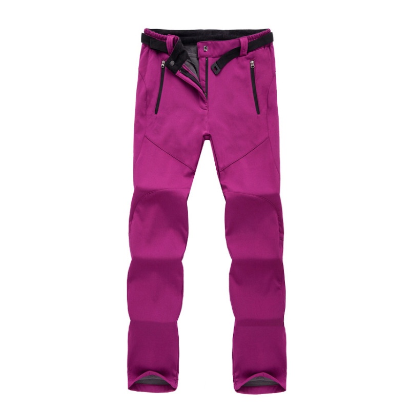 001 Men's Autumn Winter Waterproof Breathable Warm Ski Women Outdoor Thickened Couple Softshell Pants_voghion.com