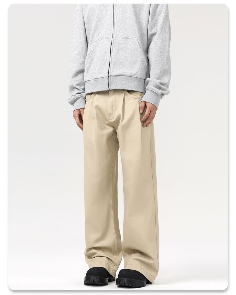 boy LKTM Men's Clothing#Japanese Retro Loose Straight Casual Men Cleanfit Simple Commuting Versatile Long Pants_voghion.com