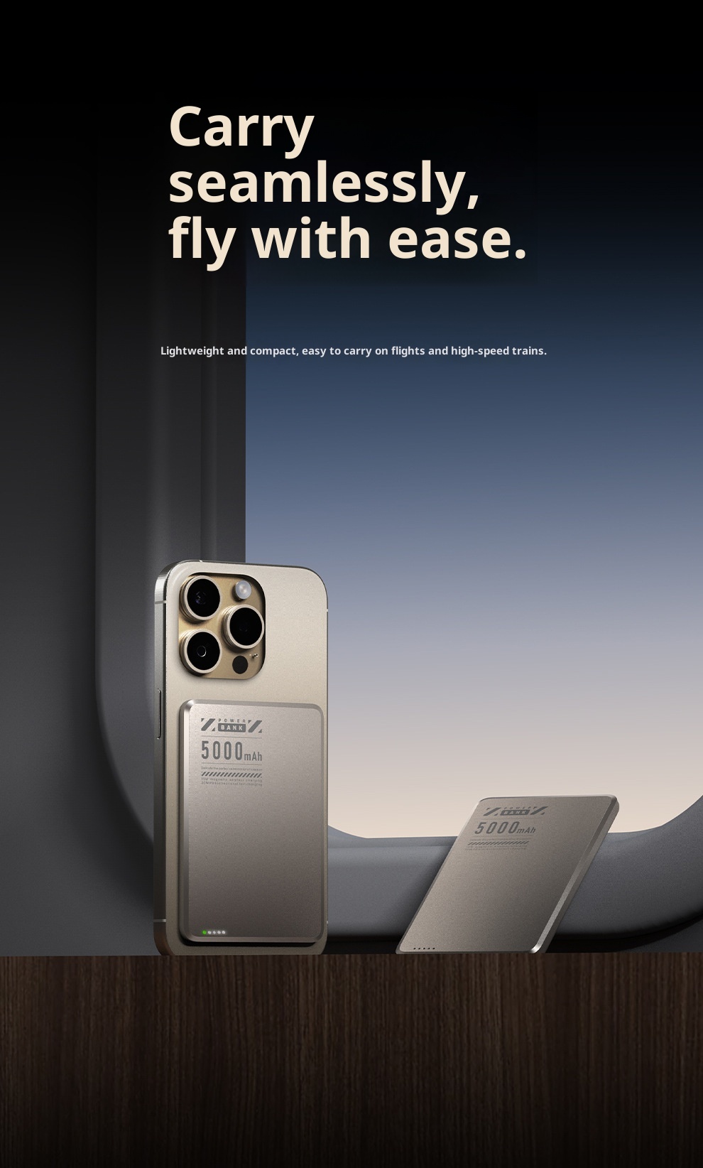 techglobe Neue ultradünne magnetische Powerbank aus Aluminiumlegierung mit 5000 mAh Kapazität, kabellosem Schnellladen, mobiler Stromversorgung (Großhandel)_voghion.com