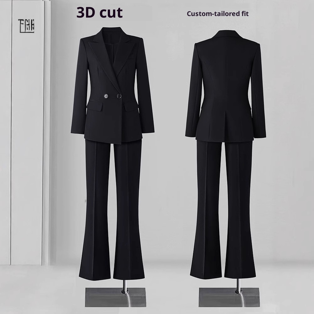 ChicShe Women's Suit Set Professional Formal Wear For College Students, Civil Service Exam, Interview, Workwear, High-End Black_voghion.com