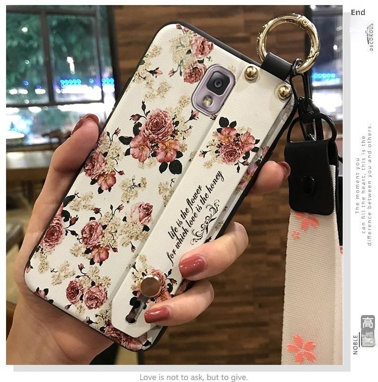 TechGlobe Adatto per Samsung Note3/N9008 Supporto da polso con cordino Custodia morbida protettiva in silicone serie Flower_voghion.com