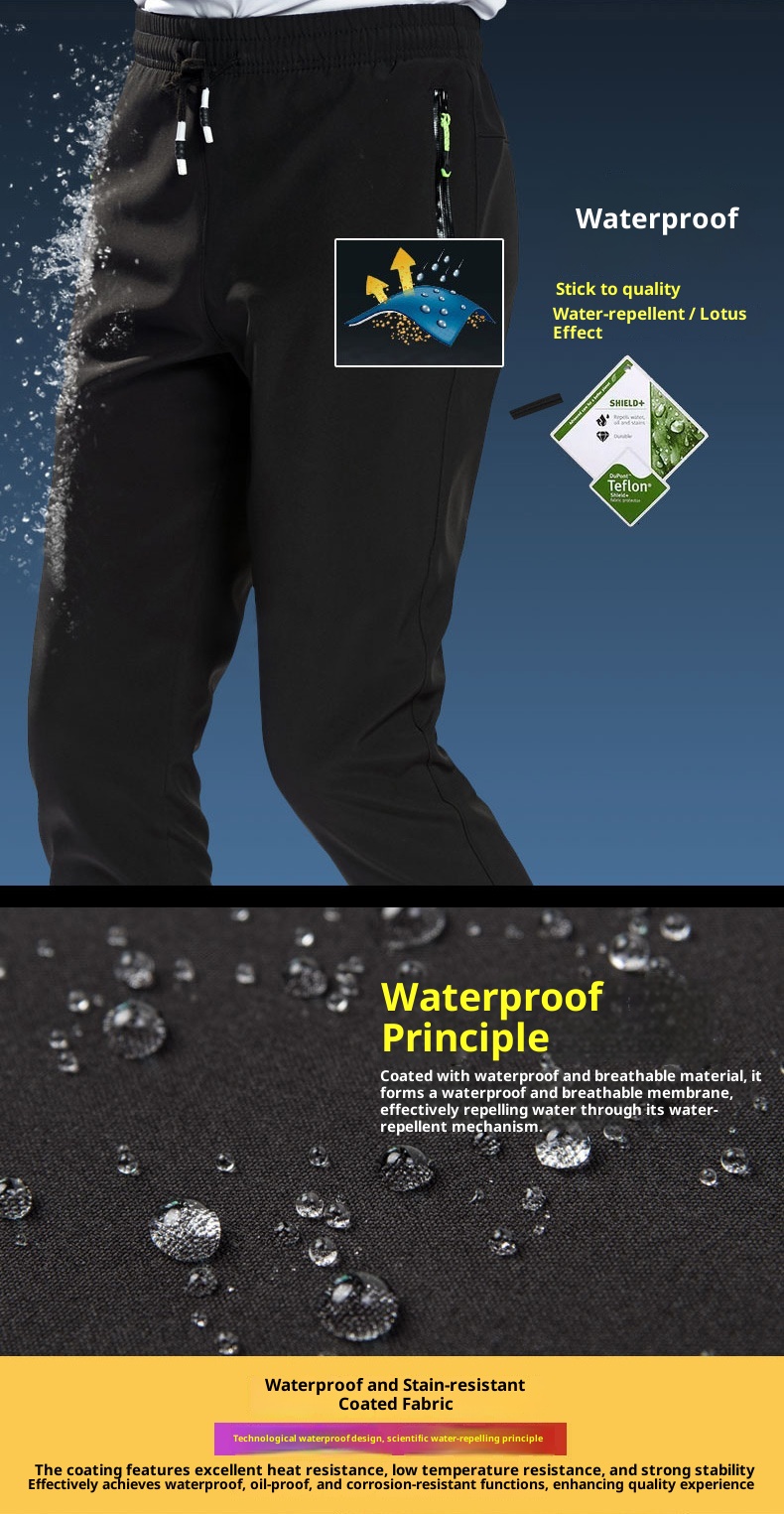 001 Outdoor Couple's Softshell Pants For Men Women, Autumn And Winter Fleece-Lined, Thickened, Waterproof, Windproof,_voghion.com