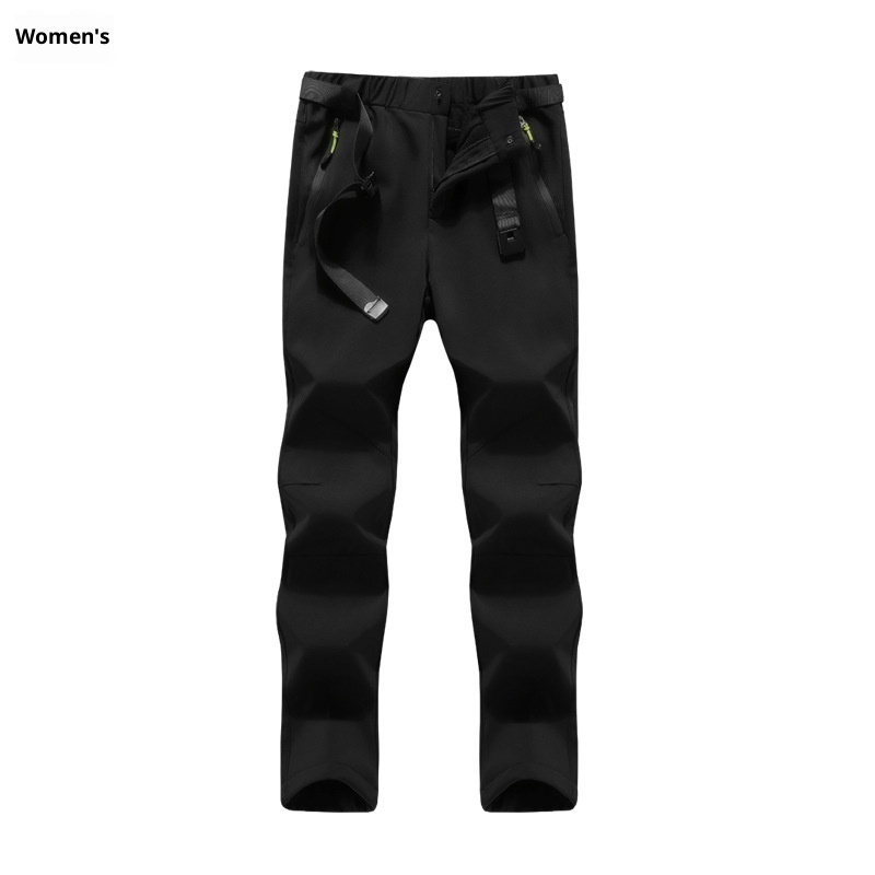 001 Group Purchase Outdoor Softshell Men Fleece Lined Thickened Winter Windproof Waterproof Warm Coldproof Hiking Ski Pants_voghion.com