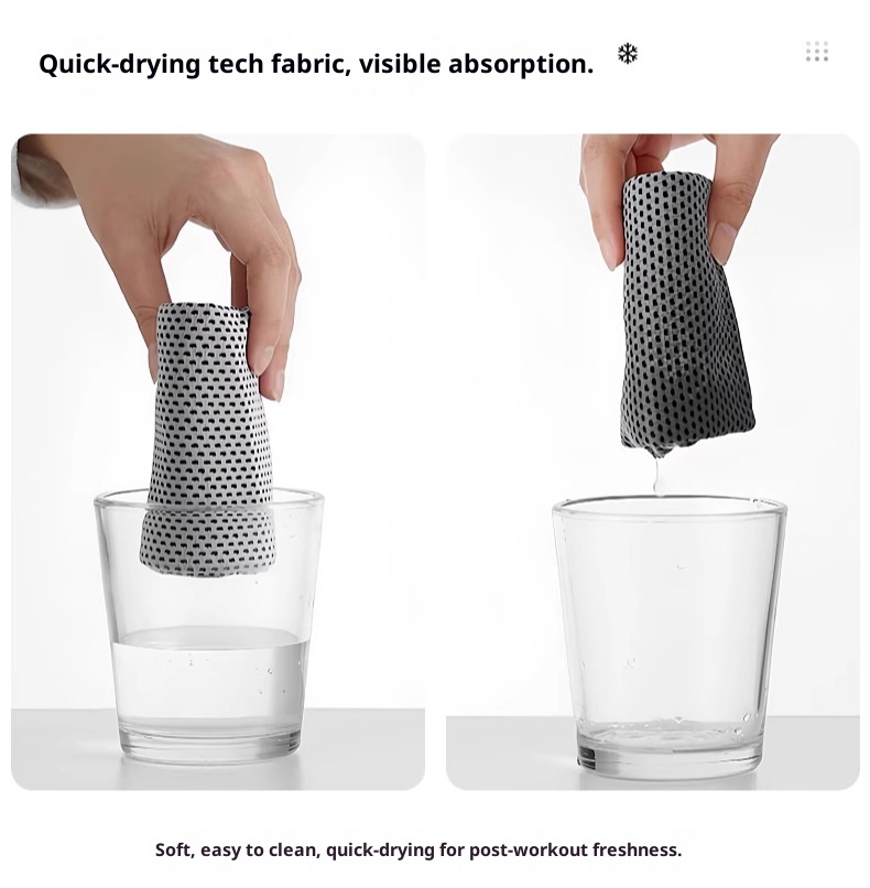 Lillian Silicone For Summer Sports, Outdoor Fitness Running Towel, Ice Silk Quick-Dry Cooling Towel_voghion.com