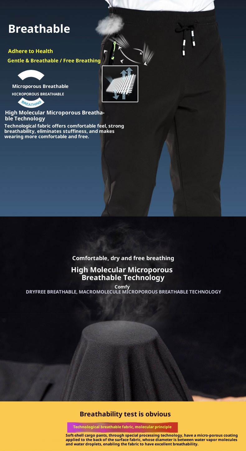 001 Outdoor Couple's Softshell Pants For Men Women, Autumn And Winter Fleece-Lined, Thickened, Waterproof, Windproof,_voghion.com