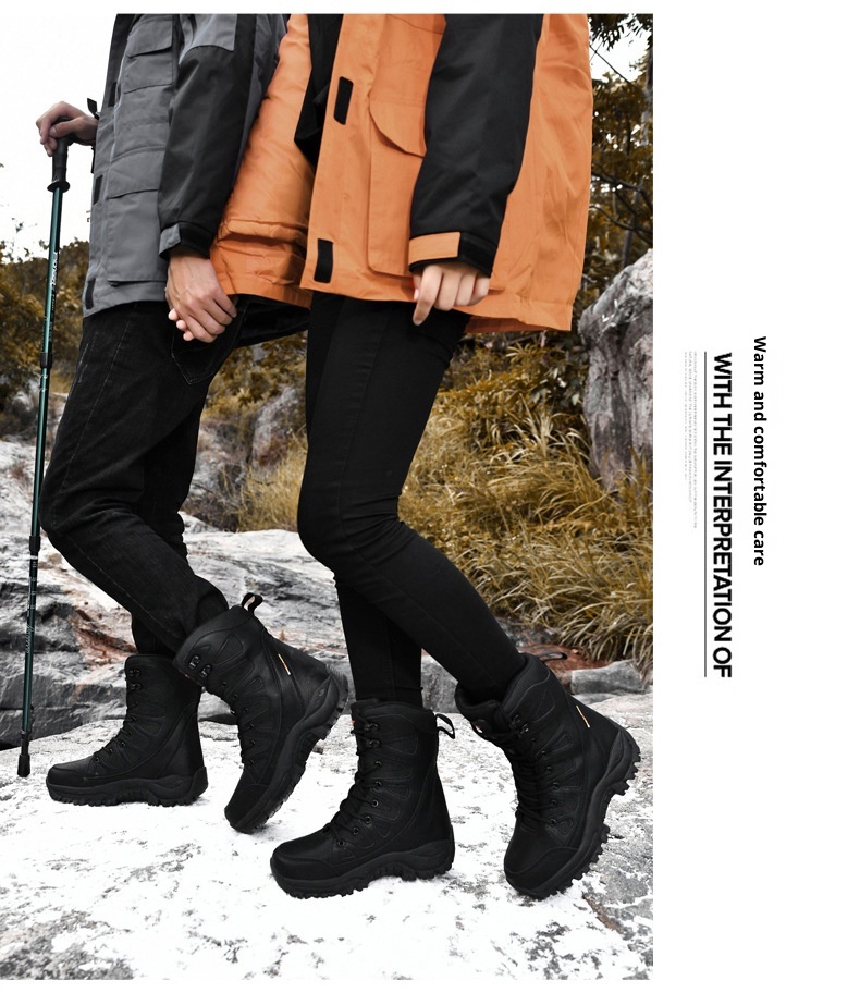 ActiveGo Outdoor Hiking Shoes Autumn Winter Warm Mid-Calf Waterproof Non-Slip Wear-Resistant Thick Sole Couple Wholesale Trail_voghion.com