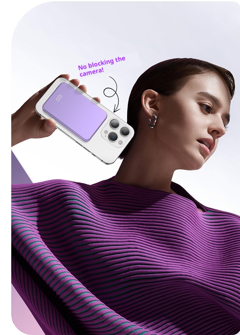 Techglobe 3C Certificato Banca Wireless Magnetica Lega Ultra-Sottile Alimentatore Esterno Supporta Ricarica Rapida PD Compatibile con_voghion.com