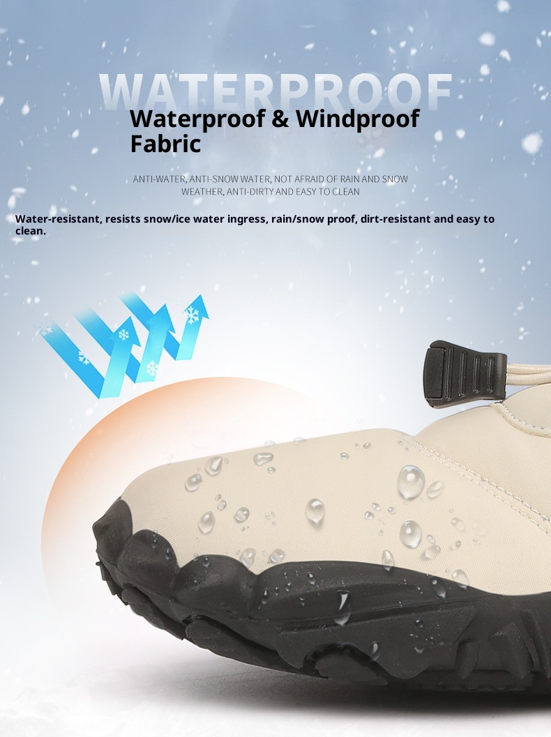 Botas de nieve de senderismo ActiveGo New Cross-Border para hombre, con forro polar, de algodón, de cinco puntas, antideslizantes, informales_voghion.com