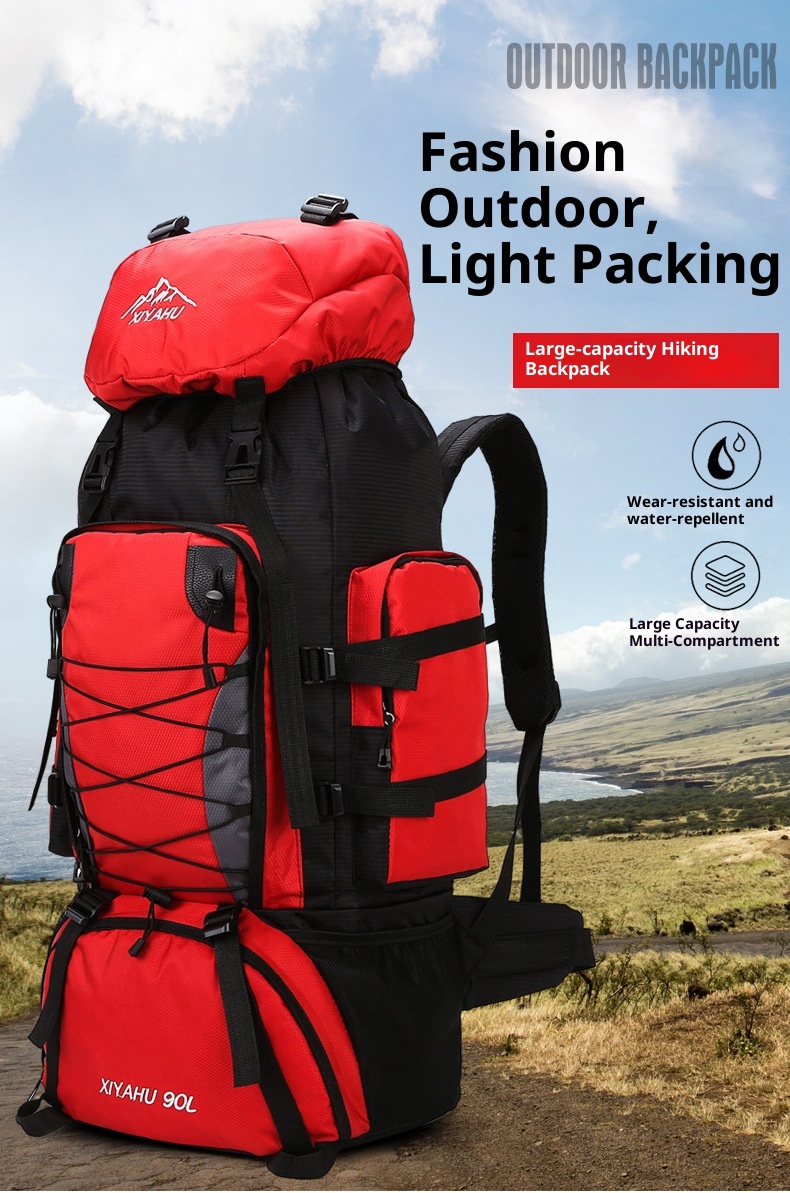 ActiveGo New Outdoor 90L Large Capacity Mountaineering Lightweight Waterproof Backpack Men's Casual Hiking Travel Camping Bag_voghion.com