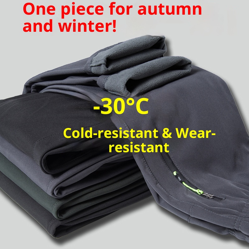 001 Outdoor Couple's Softshell Pants For Men Women, Autumn And Winter Fleece-Lined, Thickened, Waterproof, Windproof,_voghion.com
