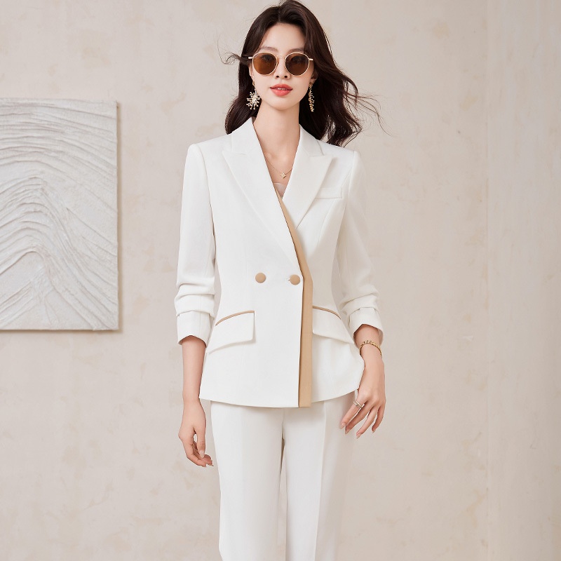 ChicShe White Suit Set For Women, Autumn Fashionable And Elegant Host Formal Suit, Workwear, Cross-Border Bestseller_voghion.com