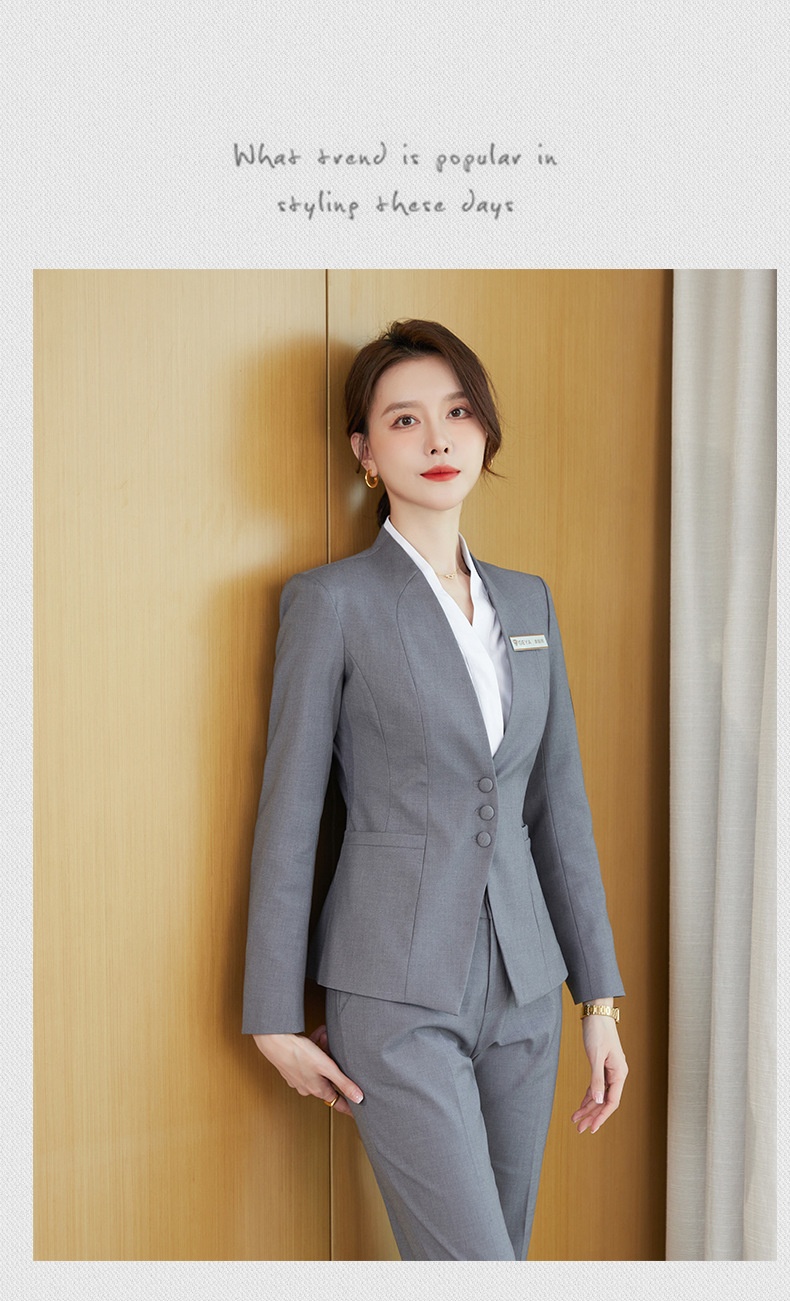 ChicShe Completo da donna formale professionale di alta gamma per gioielleria, reception, hotel, responsabile della reception, abbigliamento da lavoro, gilet primaverile_voghion.com