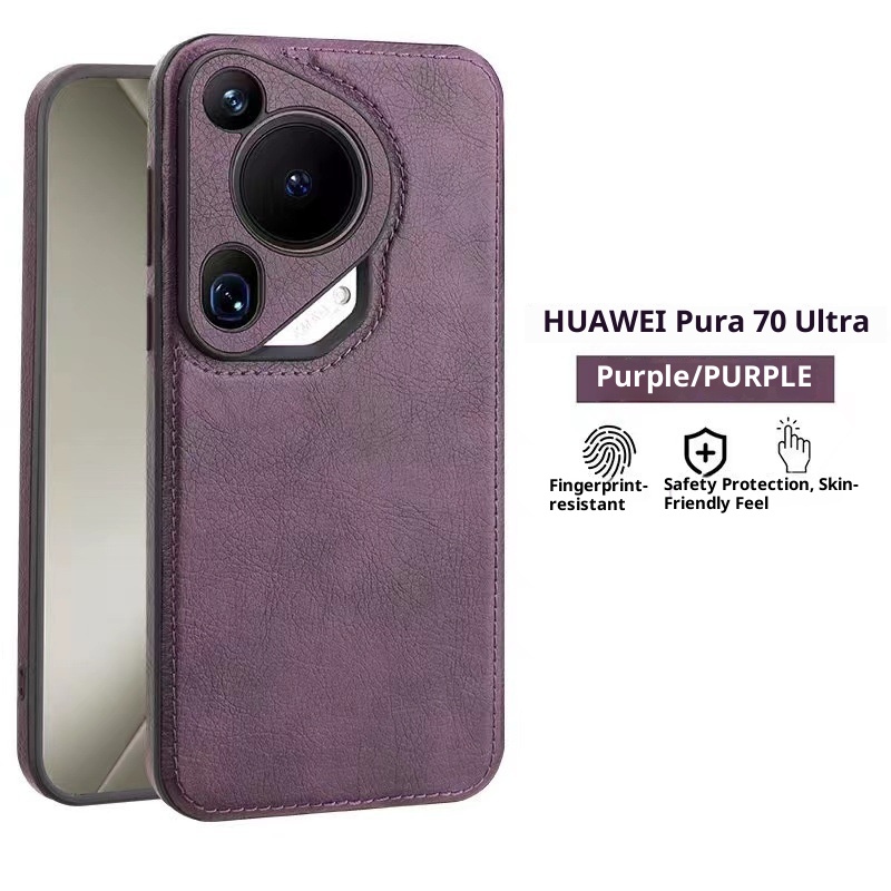 TechGlobe Premium Rote Stoßfeste Schlichte Handyhülle Passend für Huawei P70 Pro Business Herren Leder Mate70_voghion.com