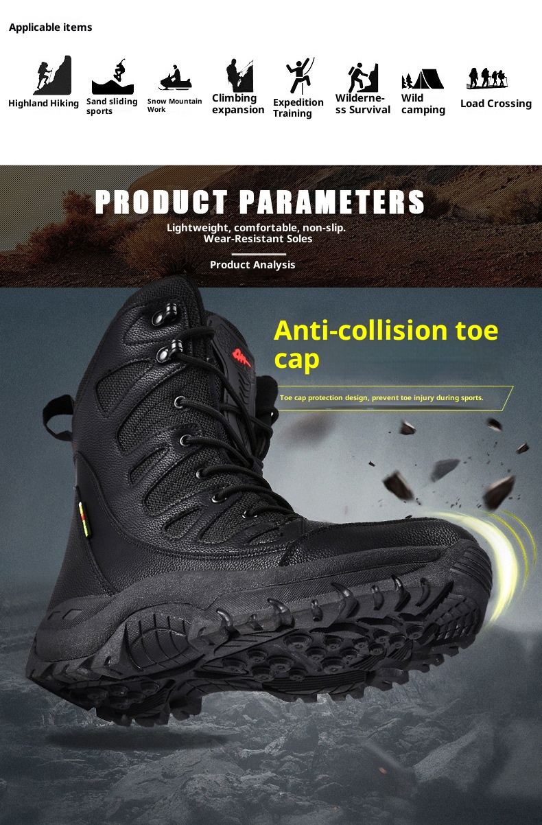 ActiveGo Outdoor Hiking Shoes Autumn Winter Warm Mid-Calf Waterproof Non-Slip Wear-Resistant Thick Sole Couple Wholesale Trail_voghion.com
