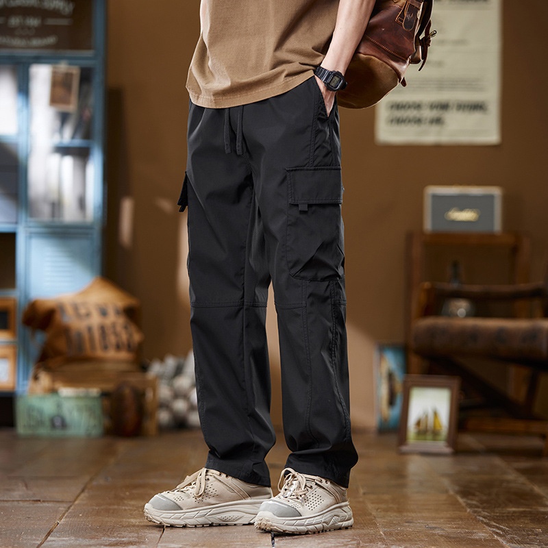 Pantalón cargo retro americano para hombre, estilo urbano, de moda, largo, casual, de marca, primavera/otoño._voghion.com