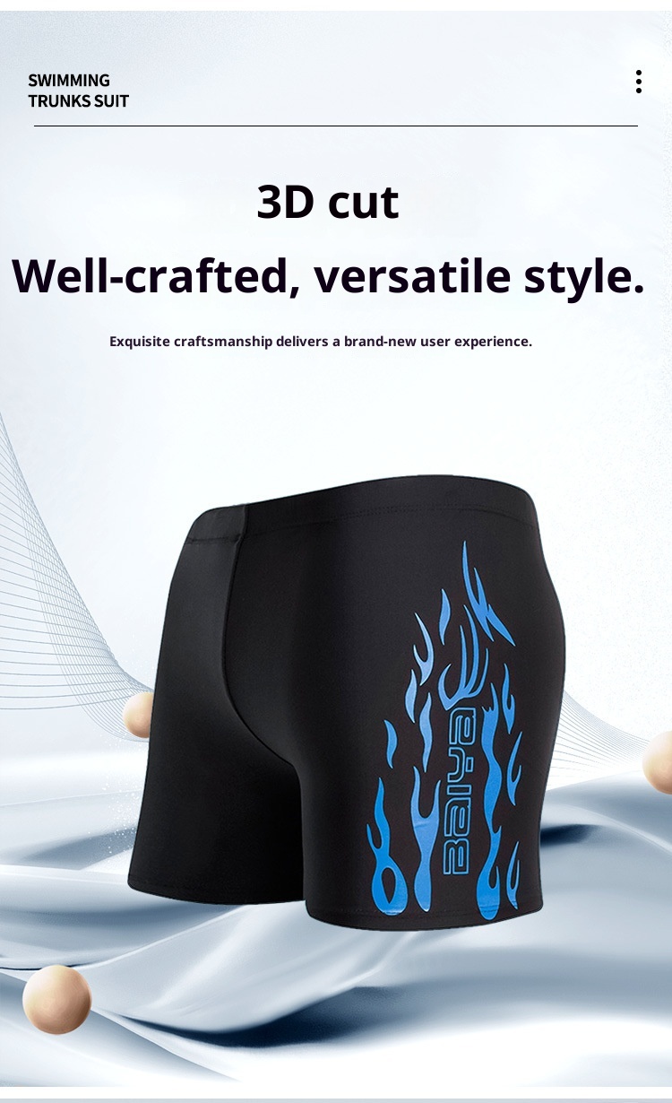 001 Qilang Boxer Adult Set Nylon Loose Plus Size Comfortable Quick-Dry Men's Swimming Trunks Wholesale_voghion.com